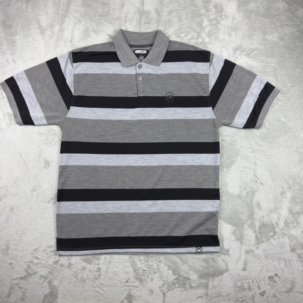 Mecca brand short-sleeve striped polo shirt sz Large GUC
